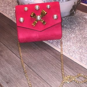 Red shoulder bag